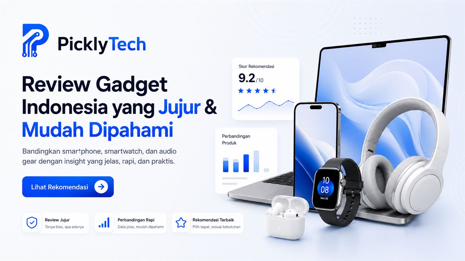 PicklyTech — Review gadget Indonesia yang jujur dan mudah dipahami. Bandingkan smartphone, smartwatch, dan audio gear.